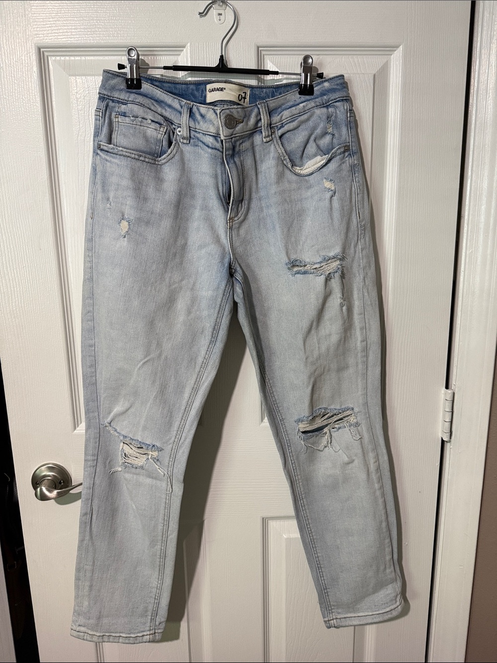 Garage Light Blue Distressed Boyfriend Jeans
